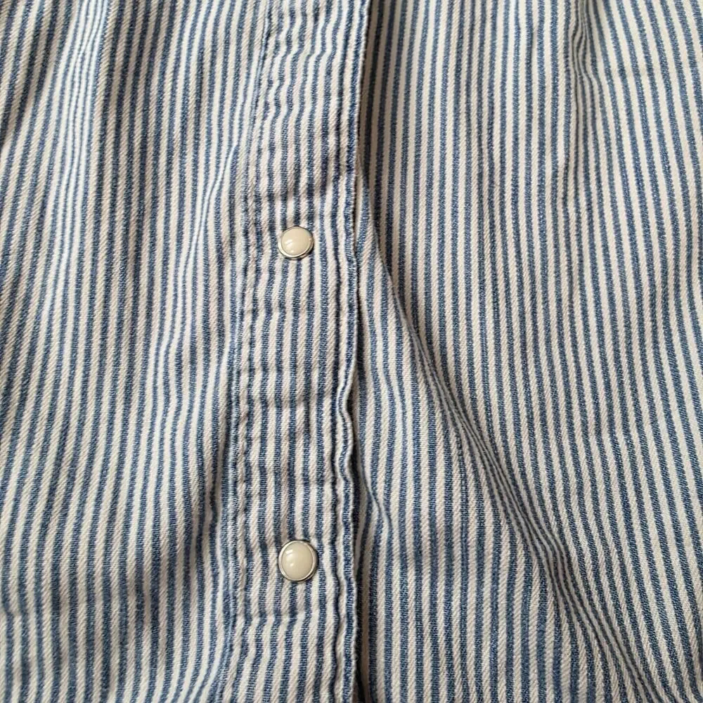 Gymboree Size 10 Striped Cherry Dress Full Snap Up Blue White Classic Fall